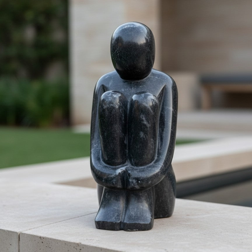 Black Natural Stone Sculpture