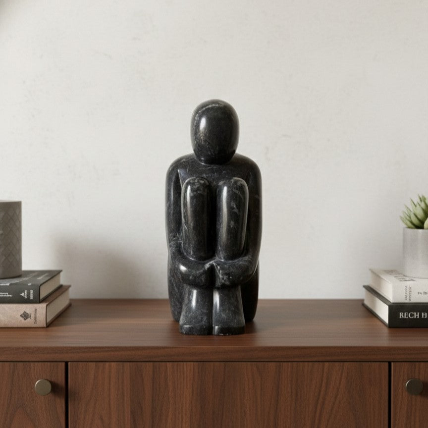 Black Natural Stone Sculpture