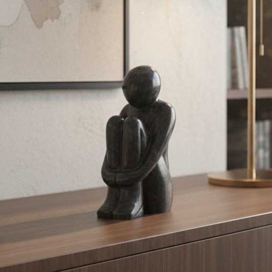 Black Natural Stone Sculpture