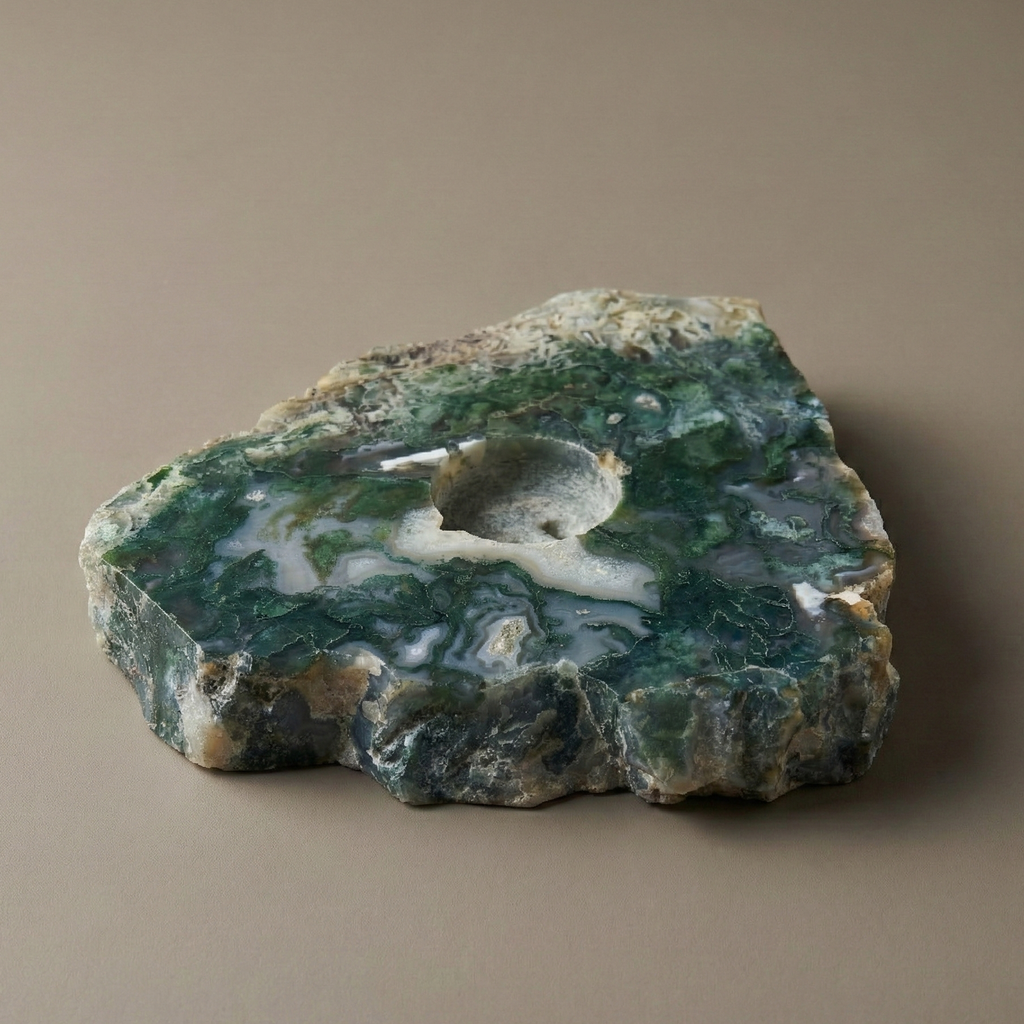 Moss Agate TeaLight Holder