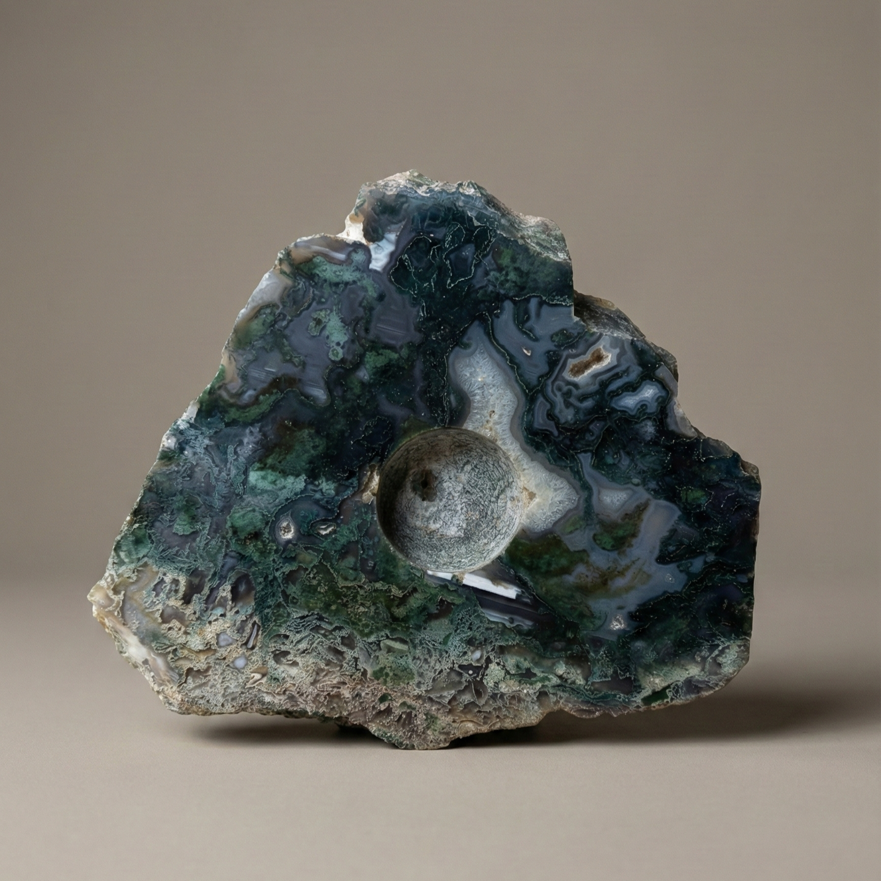 Moss Agate TeaLight Holder
